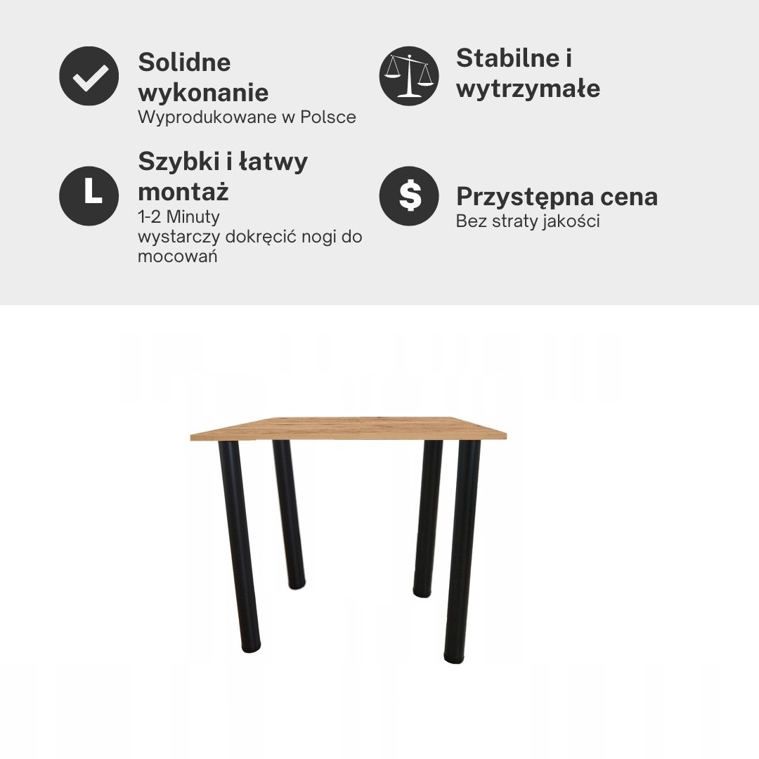 Stół stolik kuchenny 65x65 Dąb Craft Złoty Marka Zarbau