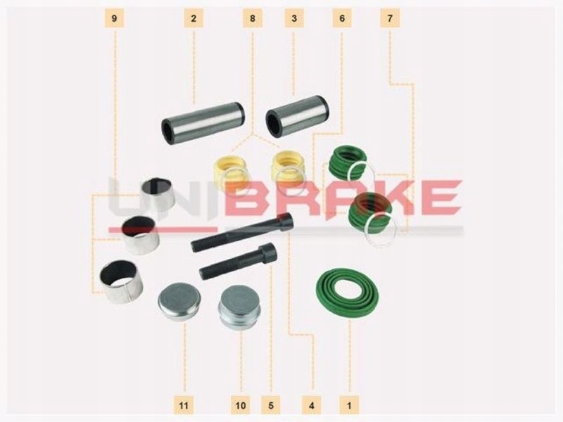 Sada.napr.zapínáku Ham.wabco PAN19/22 Prow.+uszcz.(+uszcz.zolte) Unibrake Unb