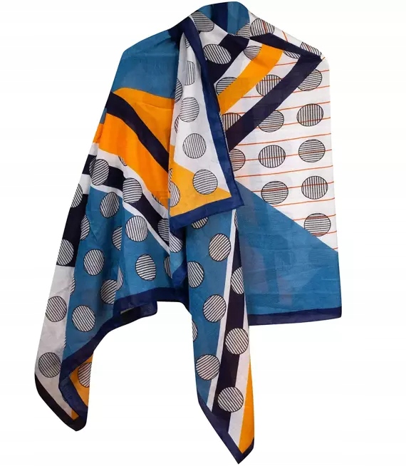 

Wiosenny szal szalik chusta w geometryczny wzór