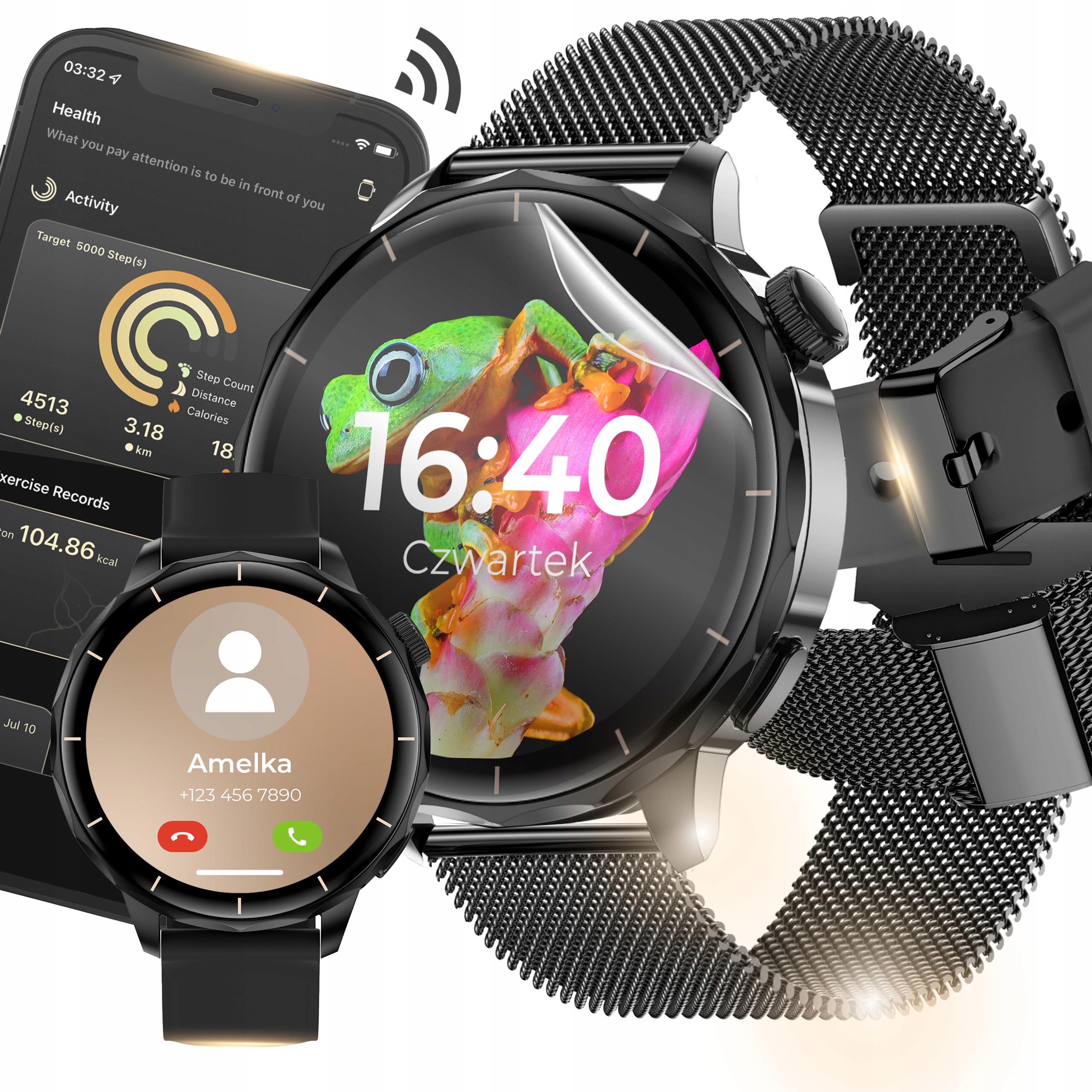 Smartwatch Zegarek Damski Rozmowy Whatsapp Powiadomienia Mapa Tłumacz Sport