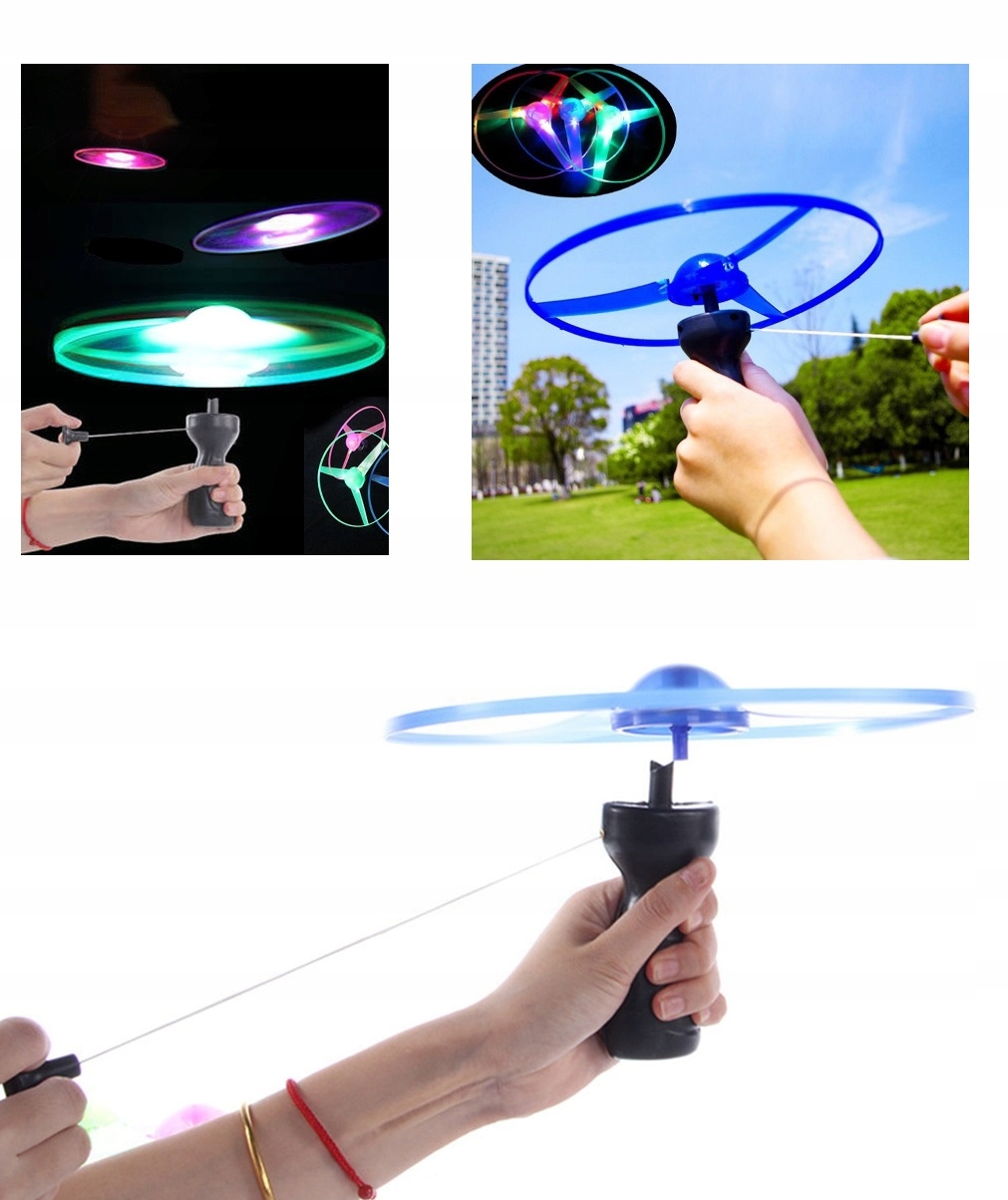 

Wyrzutnia latający dysk Ufo śmigło świeci Led