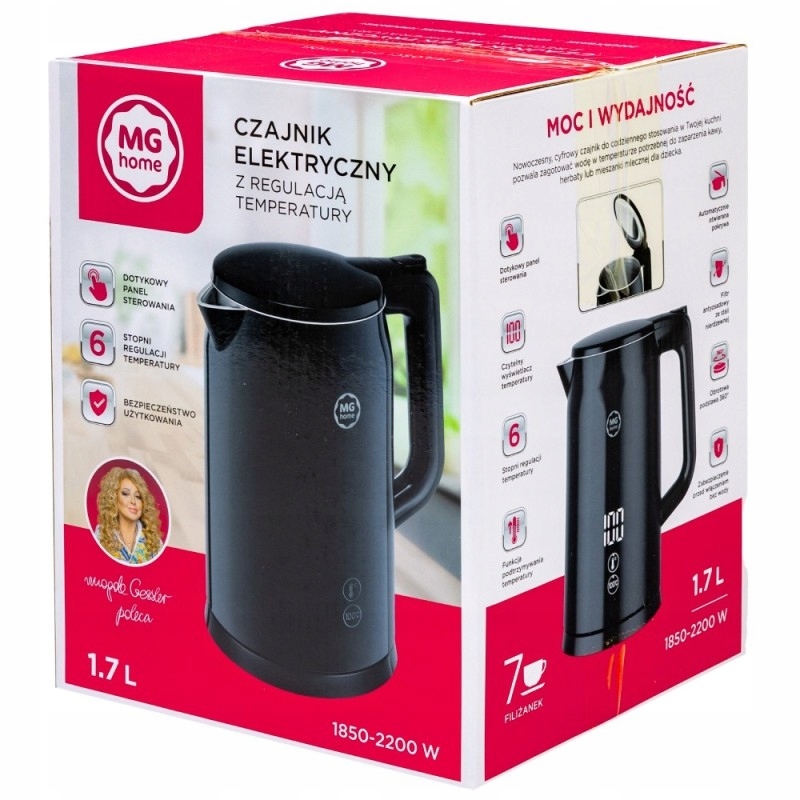 Elektrická Konvice S Regulací Teploty 40-100 Stupňů DK24005B Černá Mg