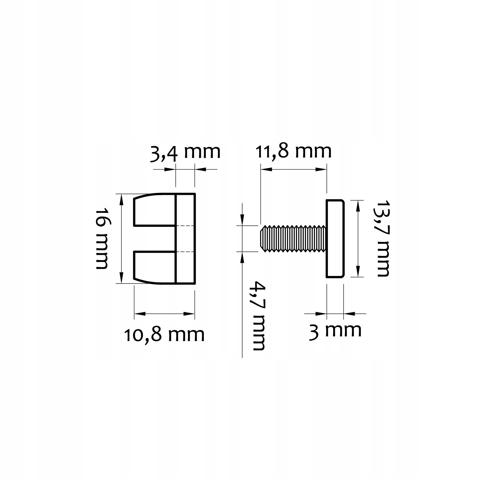 Śruba wiking wciskana ? 13,7 mm-8 mm 10 szt Stan opakowania oryginalne