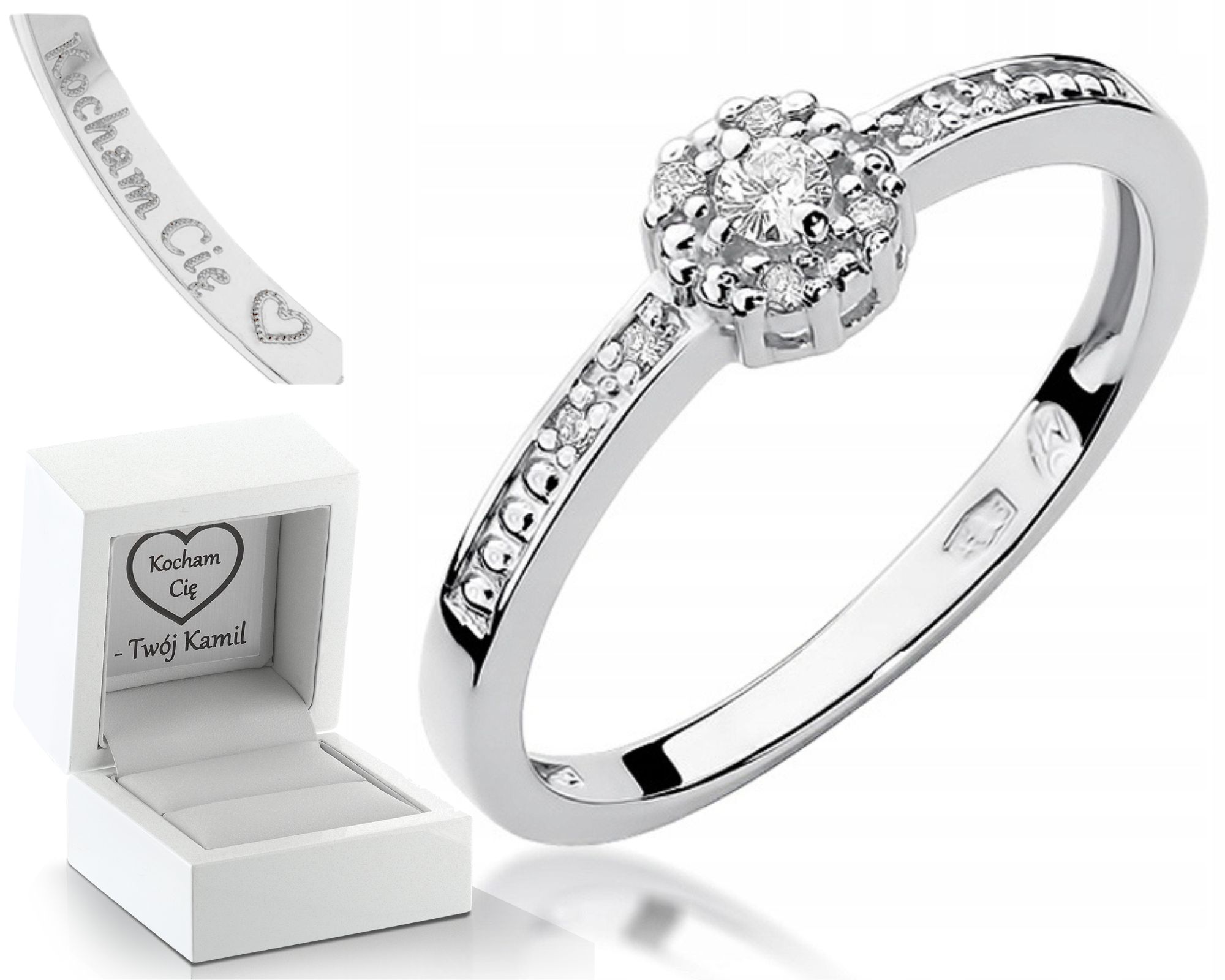 Prstýnek Brilianty Bílé Zlato 585 Gravírování Bonus Zlato Jako Dárek