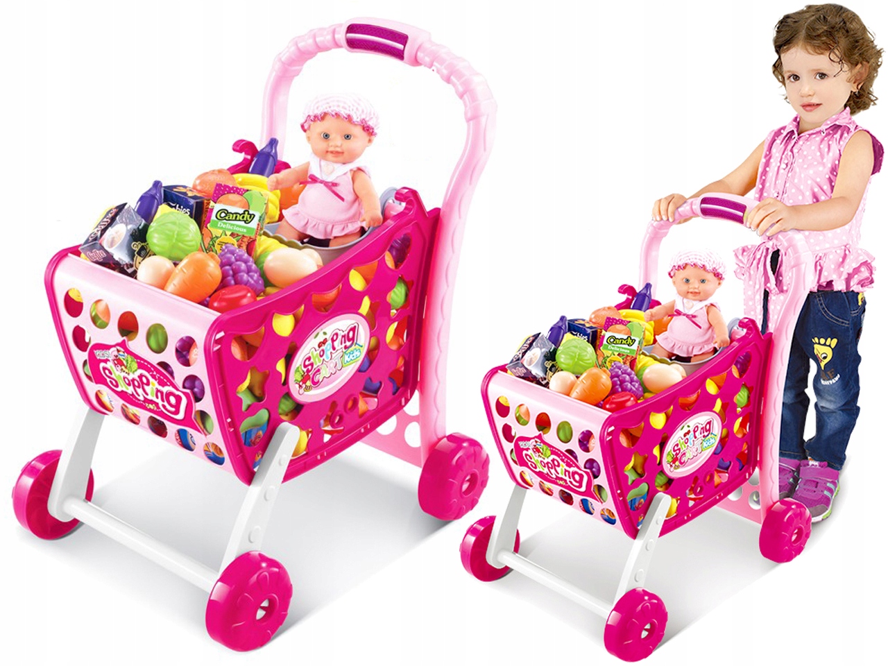 

Wózek na Zakupy Koszyk Marketowy Akcesoria Owoce