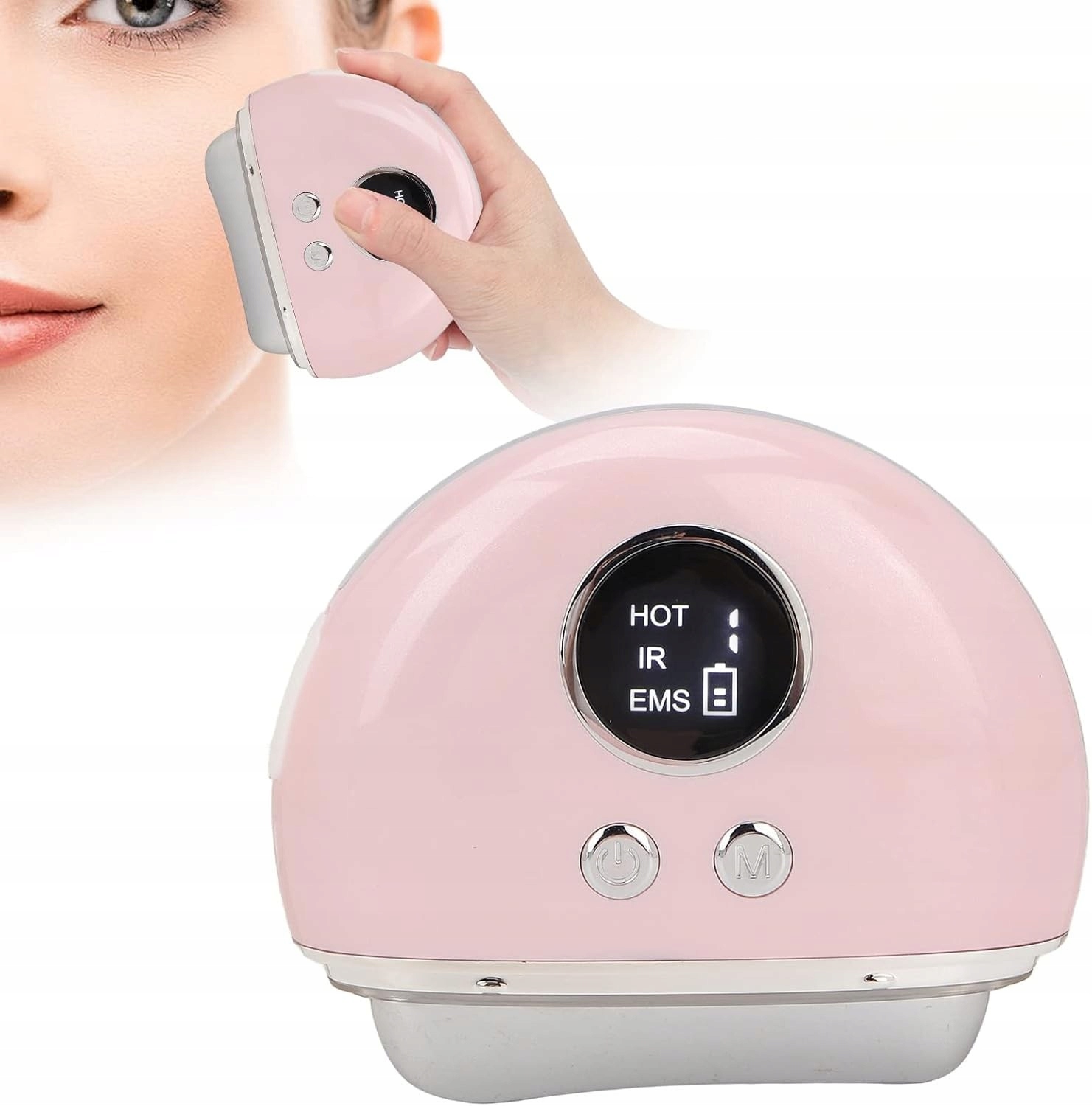 Elektrický masér Gua Sha s mikroproudem a Led světly – relaxace a lifting