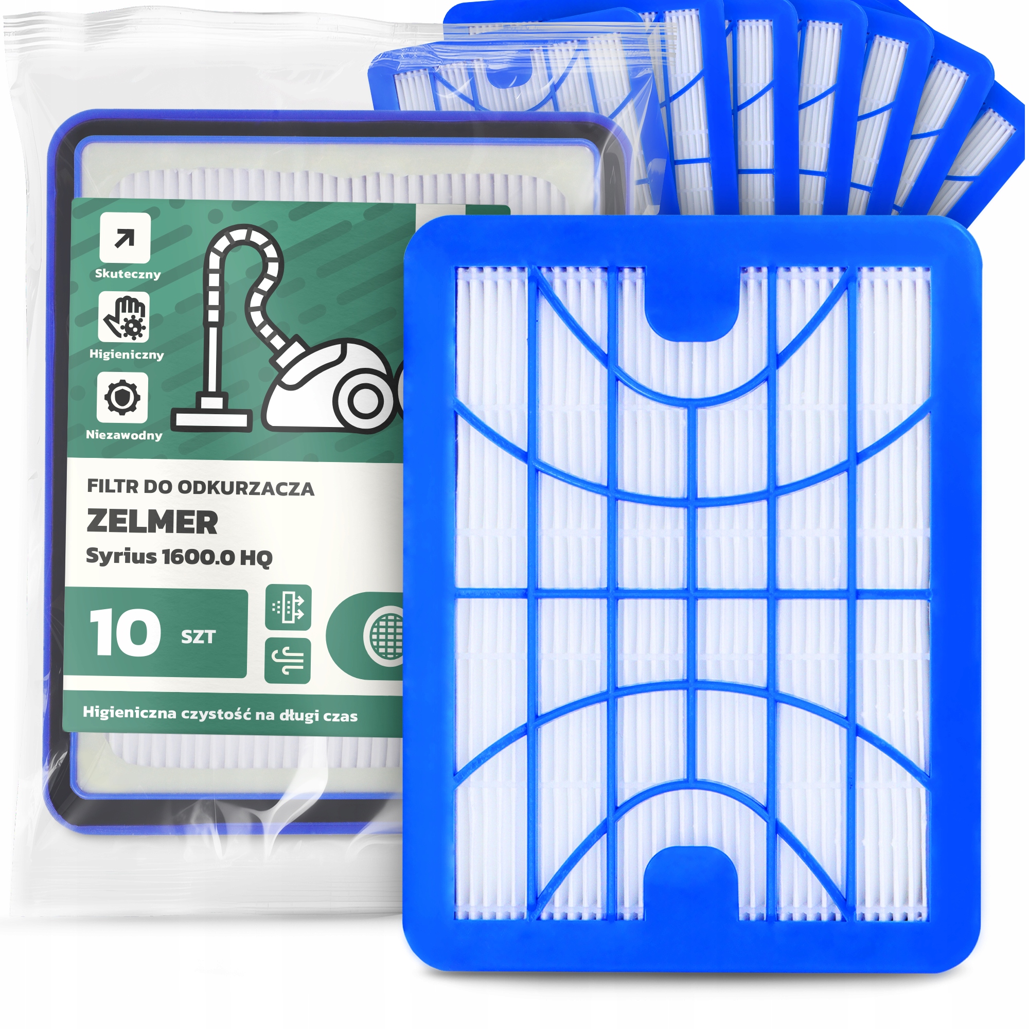 10 x Vzduchový Filtr Pro Vysavač Zelmer Syrius 1600.0 Hq Hepa Výkonný Em-w