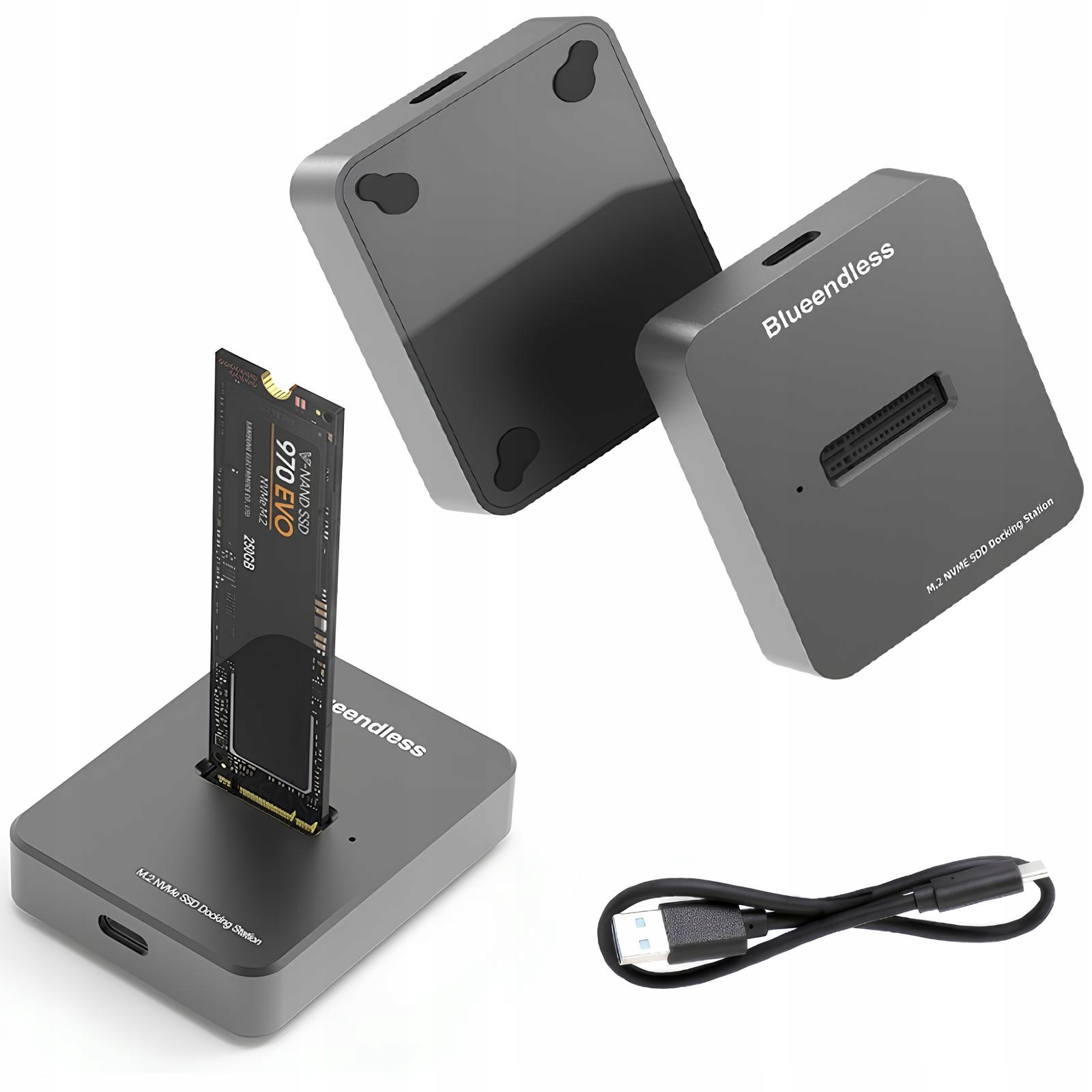 Stacja Dokująca Dysków Ssd M.2 2W1 Sata/pcie Ngff/nvme Usb Typ C 3.1 10GB/S