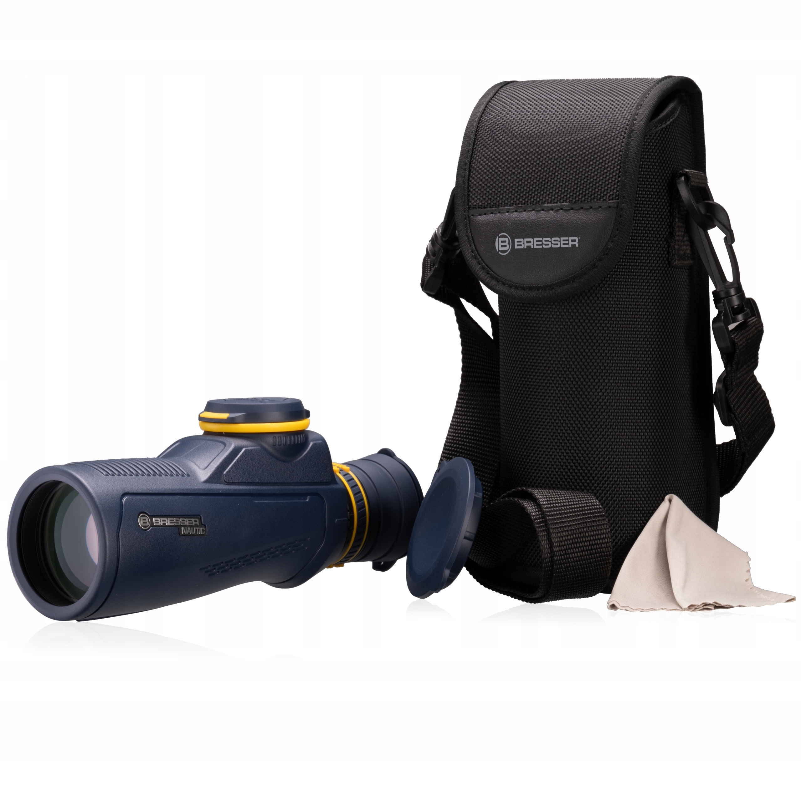 Monookular Bresser Nautic 7×50 z kompasem i podziałką odległości.