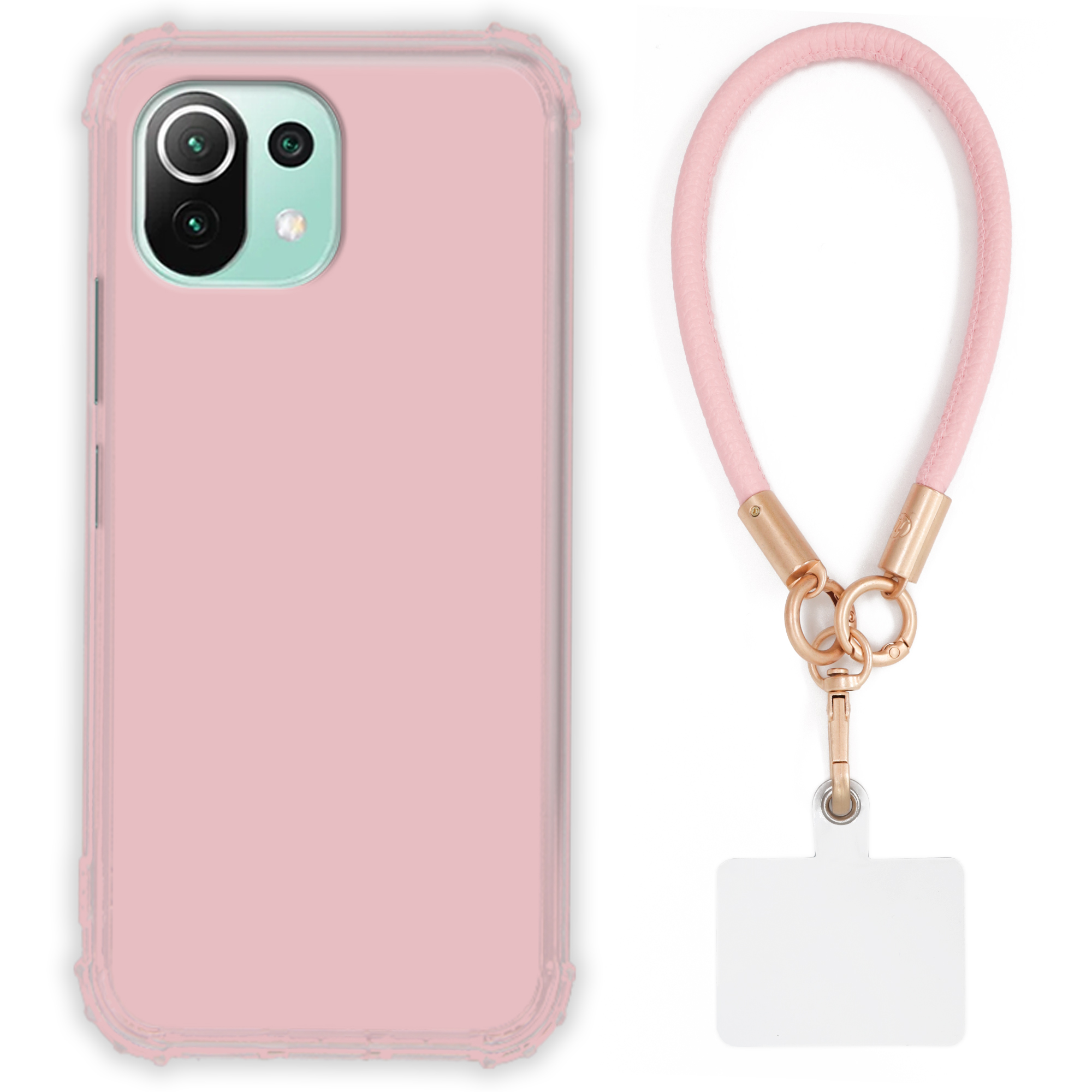 Puzdro Pre Xiaomi Mi 11 Lite 4G Case Antishock Pinky Ružové Vodítko Sada Tpu