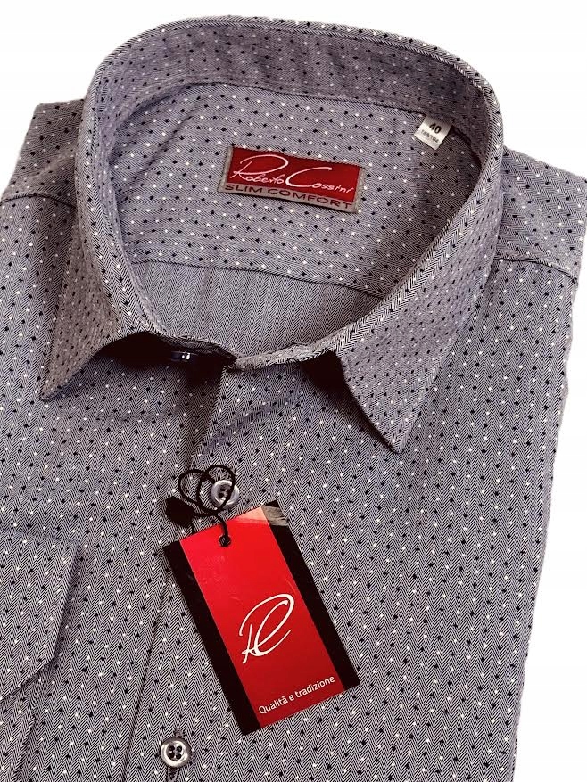 Roberto Cossini pánská košile Trend Slim vzor délka rukou 43 188/194 48127/5