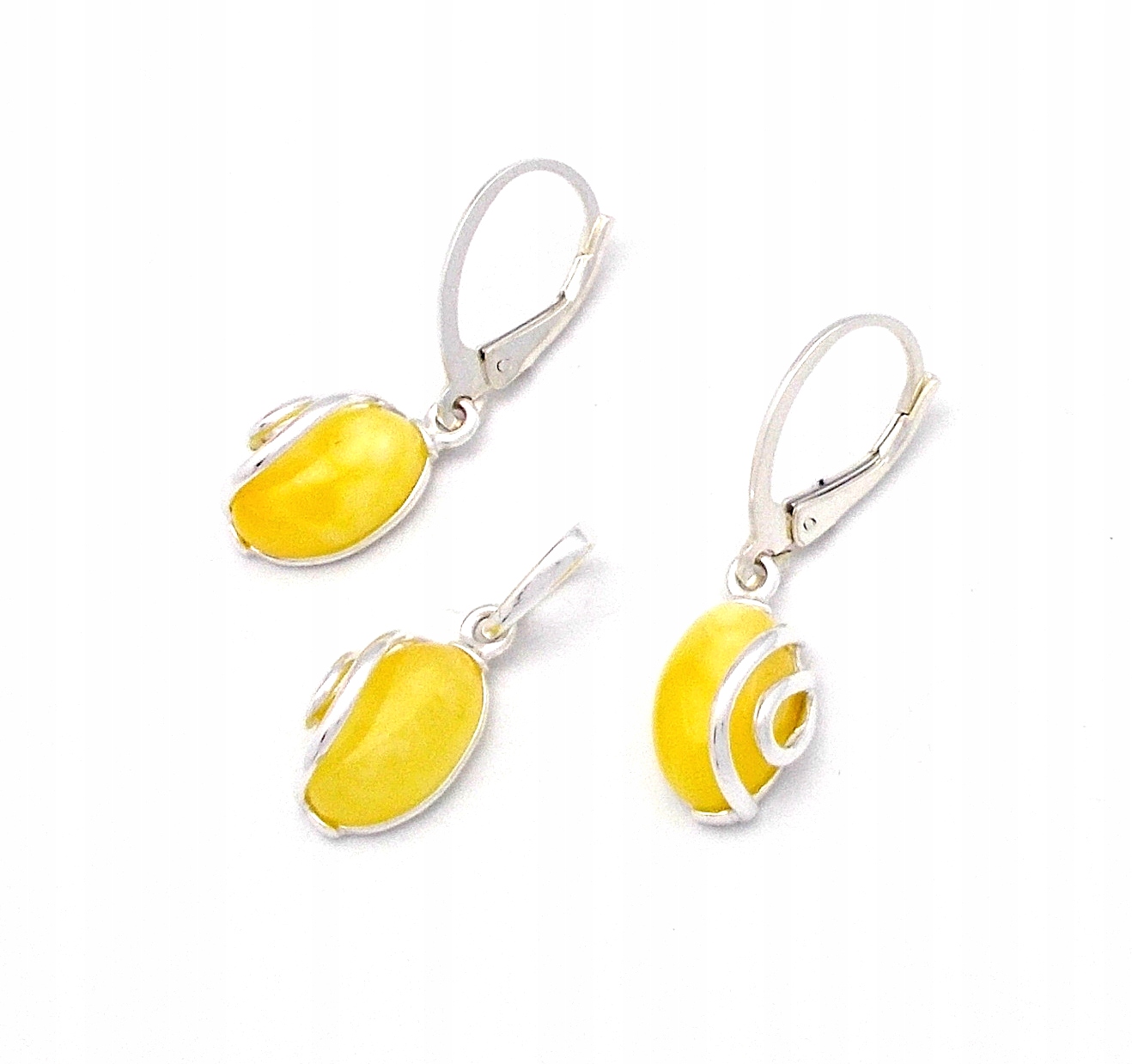 Stříbrný komplet s jantarem