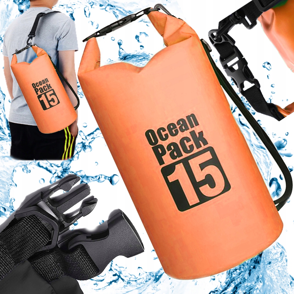 

Worek Wodoodporny Wodoszczelny Kajak Torba 15L Pom