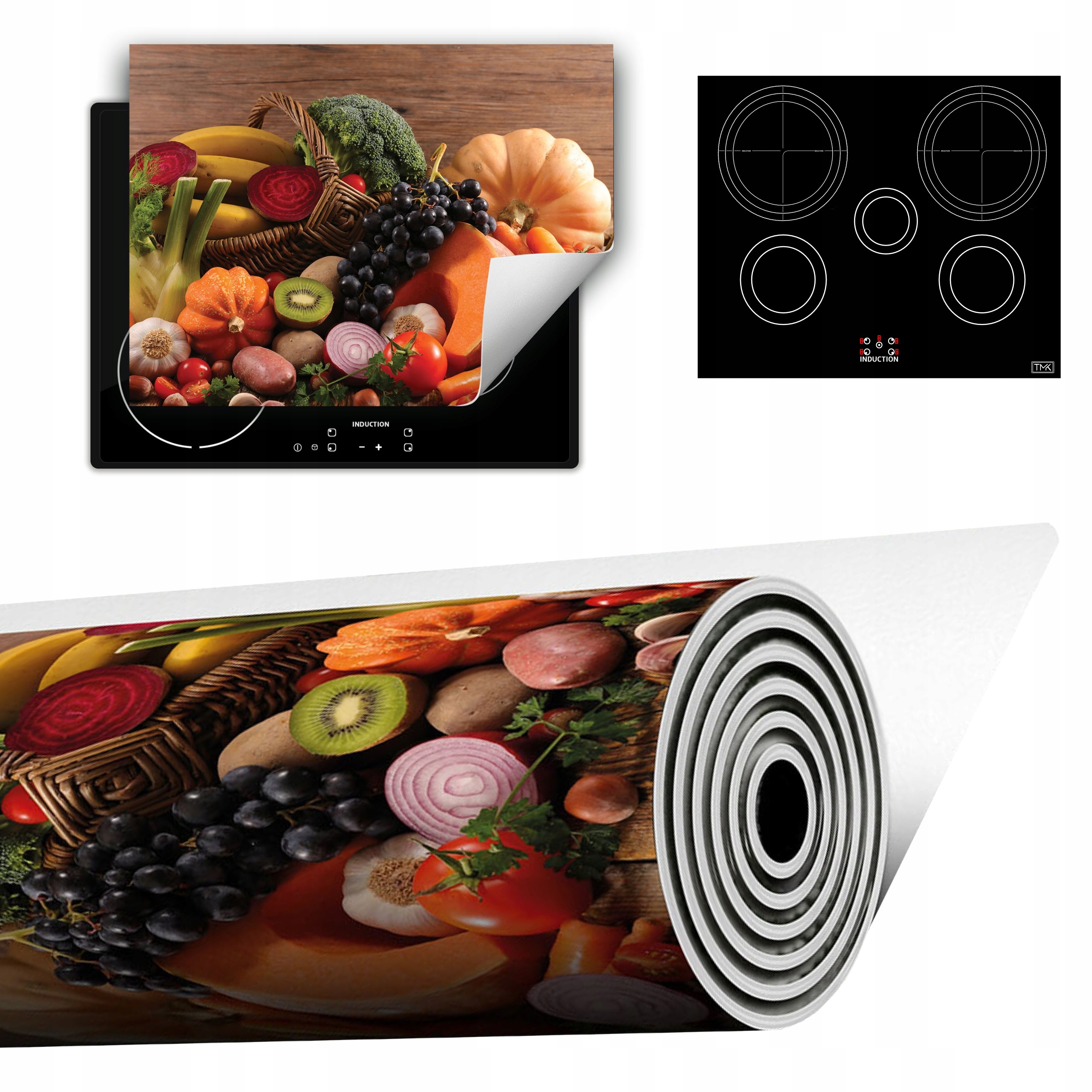 Vinylová Podložka Do Kuchyně Více Místa 70x52 zelenina dřevo