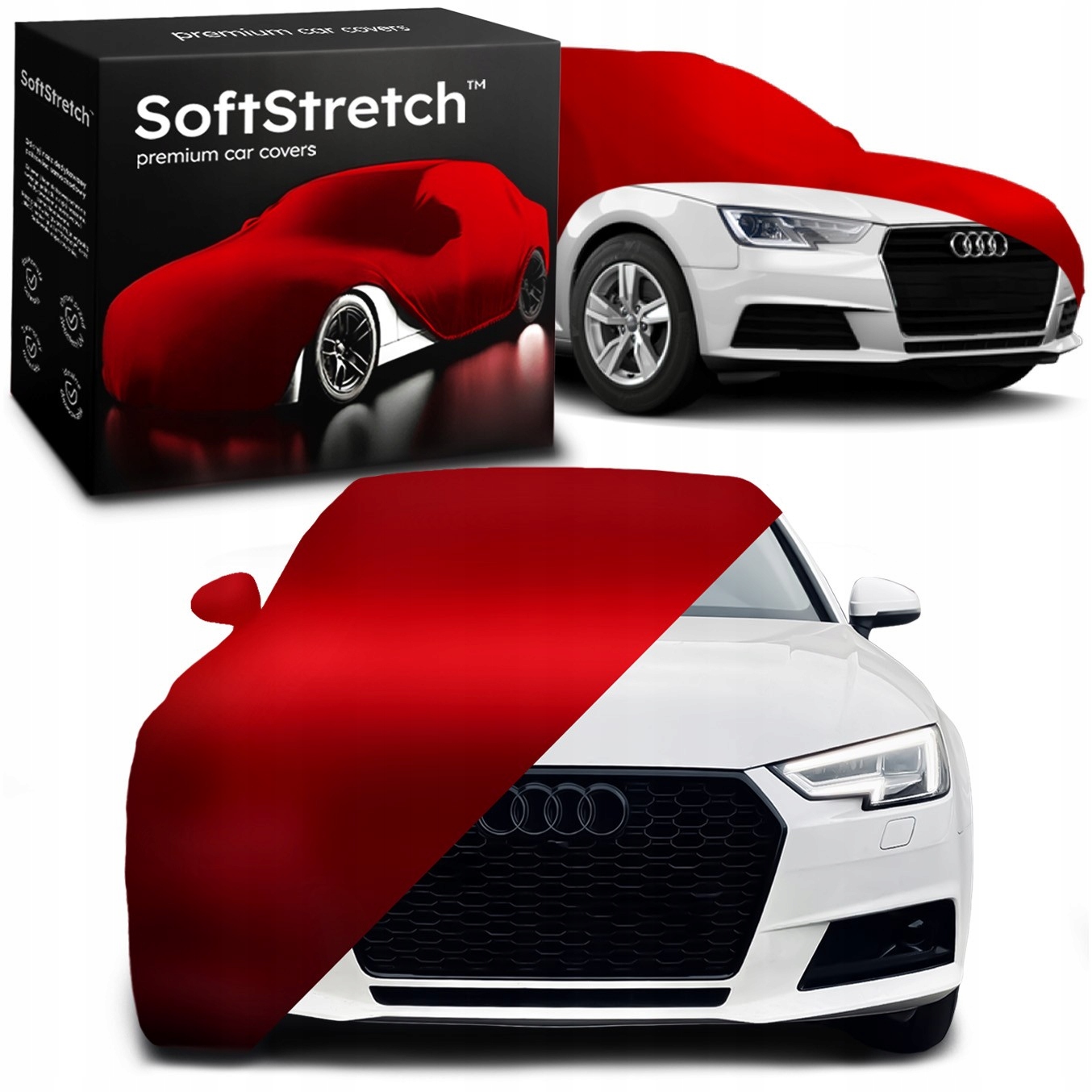 Kryt do auta SoftStretch pro Audi A4 B9 Avant červený
