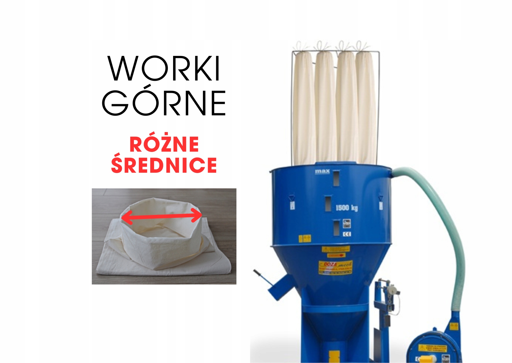 Worek 45 x 160 cm Worki górne do mieszalnika FILTRY odpylające ODPYLACZE Producent części inny