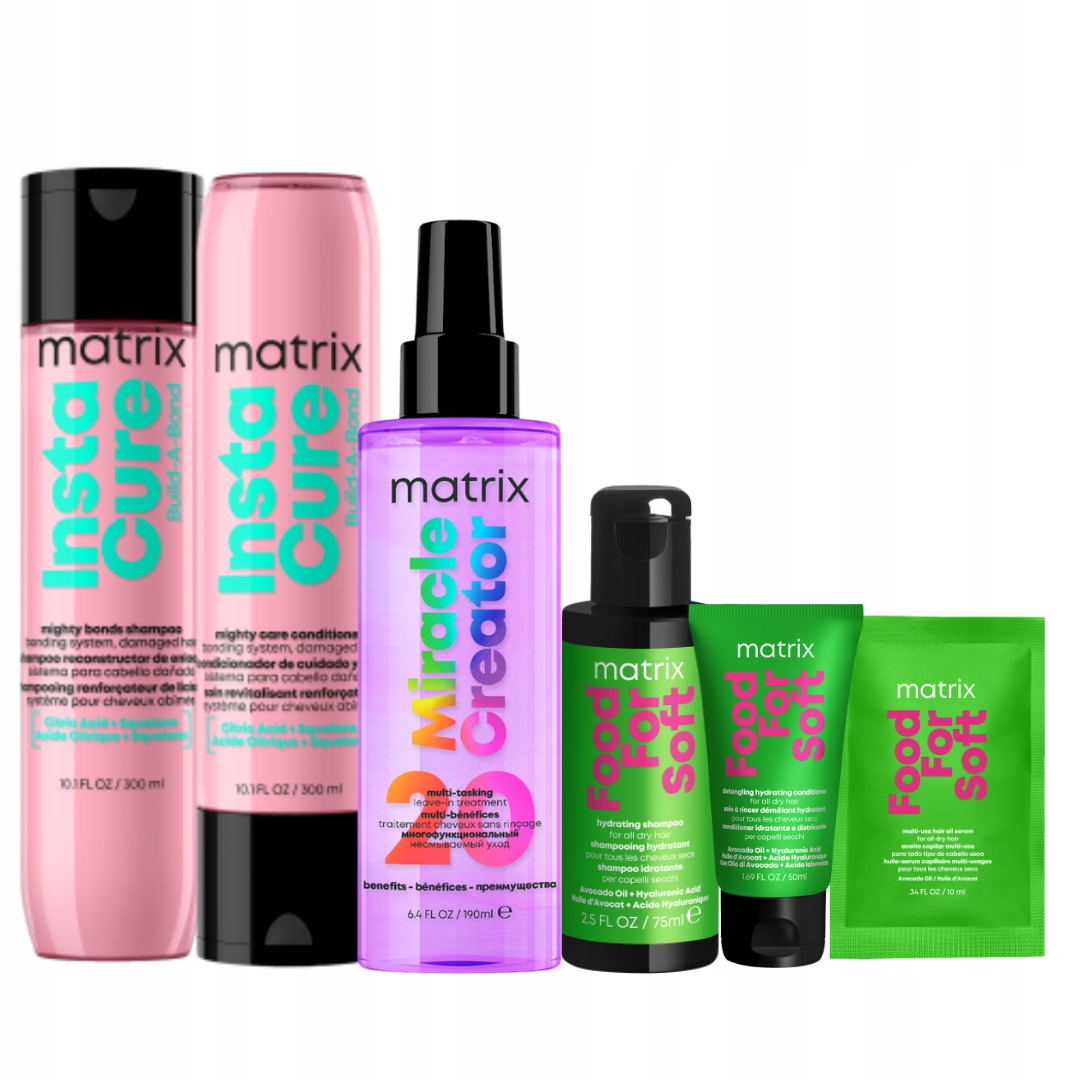 Matrix Instacure Bab szampon, odżywka, Miracle Creator spray 3 Prezenty