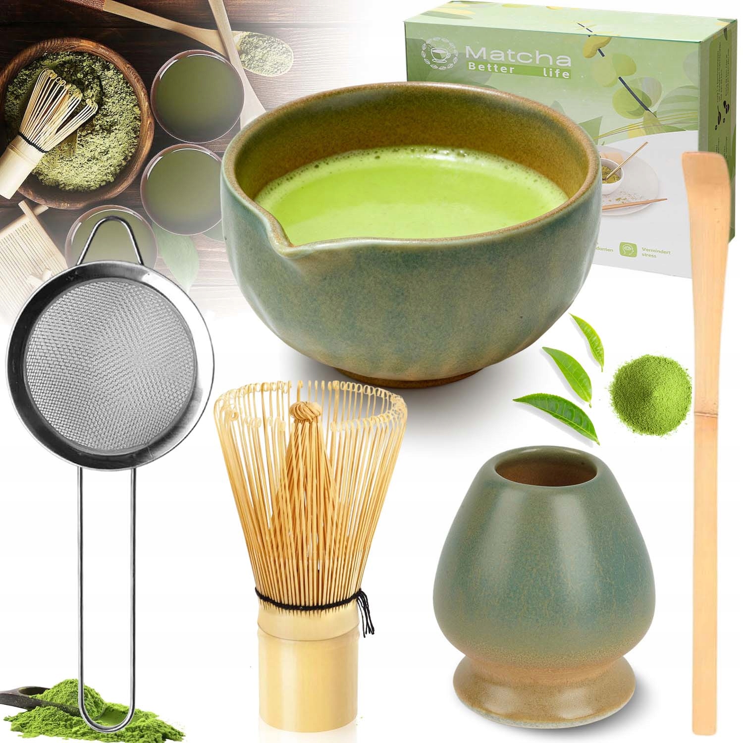Levně Sada Na Přípravu Matcha Čaje, 5 Dílů, Nářadí Pro Přípravu Čaje