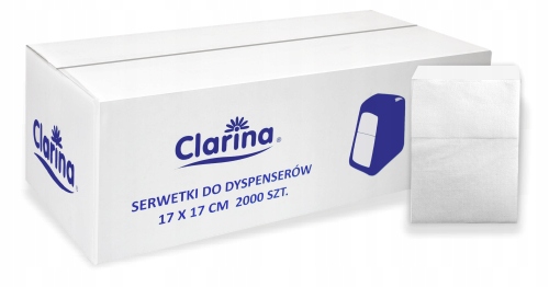 SERWETKI DO DYSPENSERÓW Clarina 17x17 cm Białe 2000 szt.