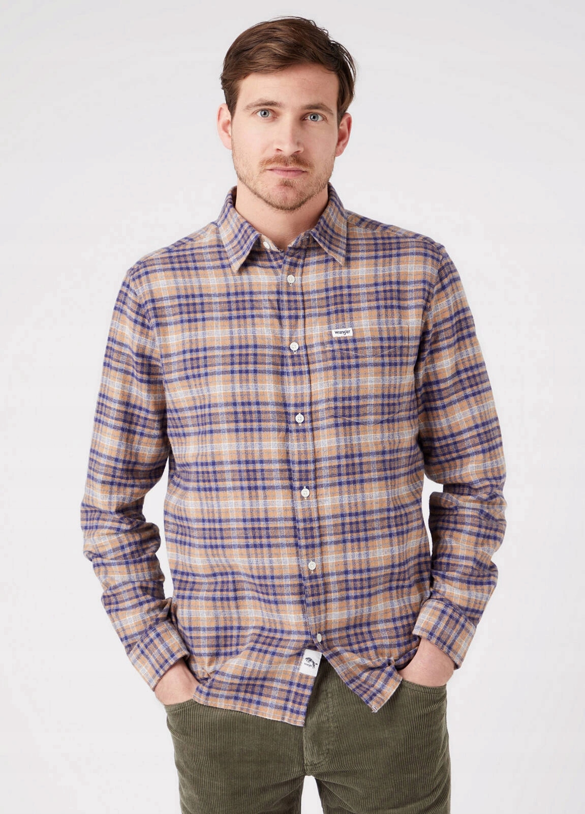 Pánská košile Wrangler 1 Pocket Shirt Blue Ribbon W5A2CCB51 S