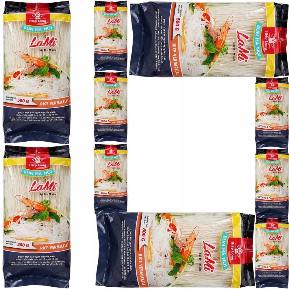 10 x Těstoviny Nudličky Bezlepkové Rice Nodles Vermiceli Bezlepkové 500 g