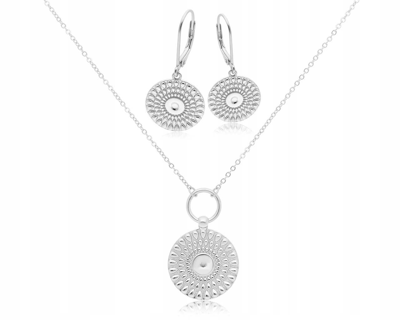 Sada stříbrných šperků Náušnice a náhrdelník pro ženy ryzost 925