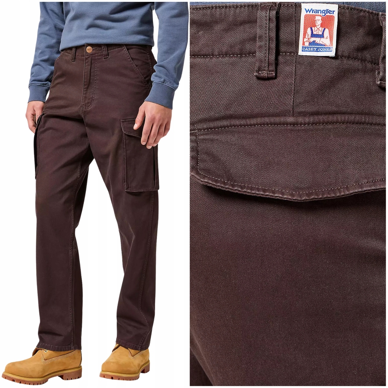 Wrangler Casey Jones Cargo Mole volné látkové kalhoty kapsáče W40 L32