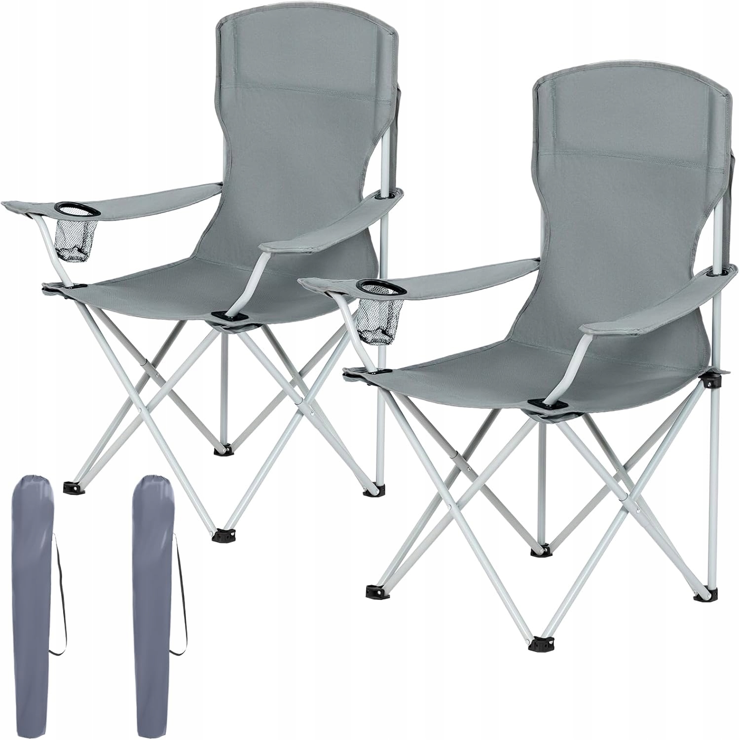 Amhancible Krzesło kempingowe, składane, 2 sztuki, 150 kg , Szare