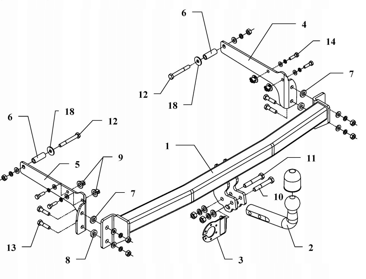 Hak holowniczy RENAULT CLIO I 1991-1998 Producent Auto-hak