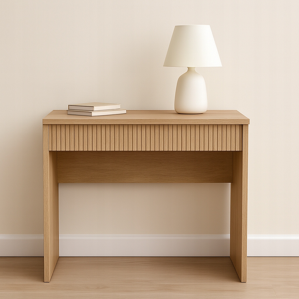 Písací stôl s zásuvkou/toaletný stolík ryhovaný 80 x 50 x 77 cm, dub sonoma