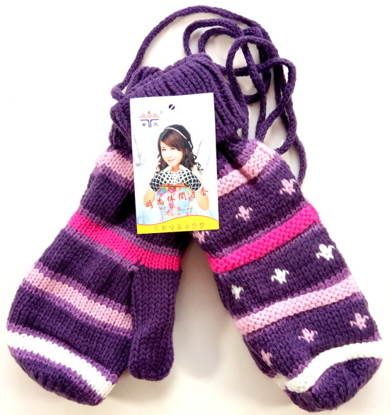 

Wełniane rękawiczki Dziewczęce na Sznurku