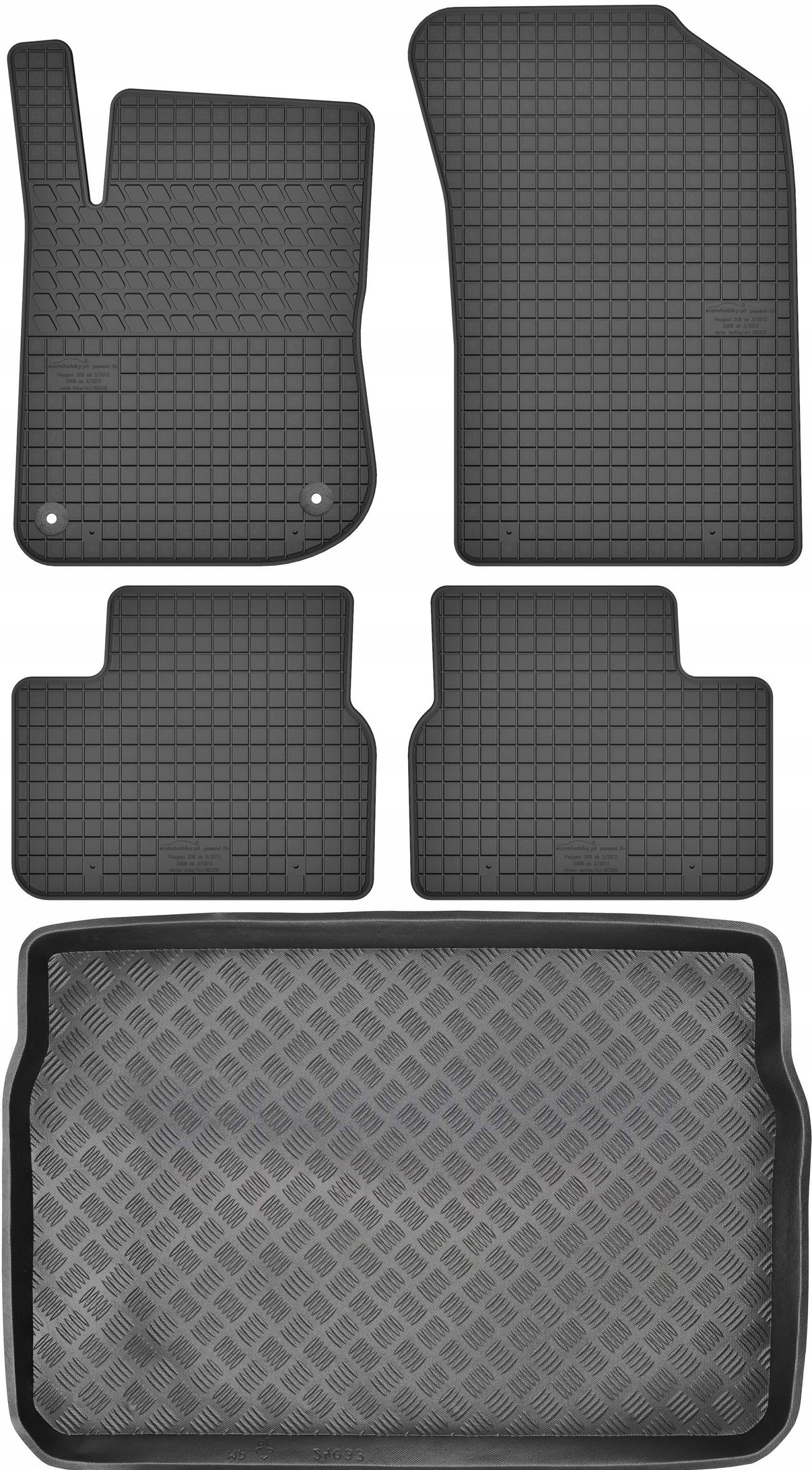 

Peugeot 208 I Hb 2012-2019 Dywaniki bagażnik