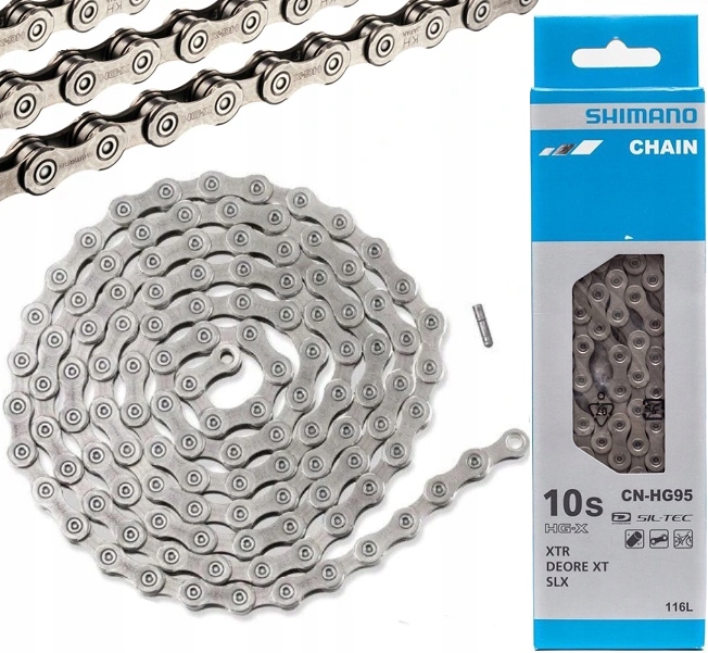 Łańcuch Shimano Deore Xt Xtr Slx CN-HG95 10RZ. 116 Ogniw Pin Oryginał