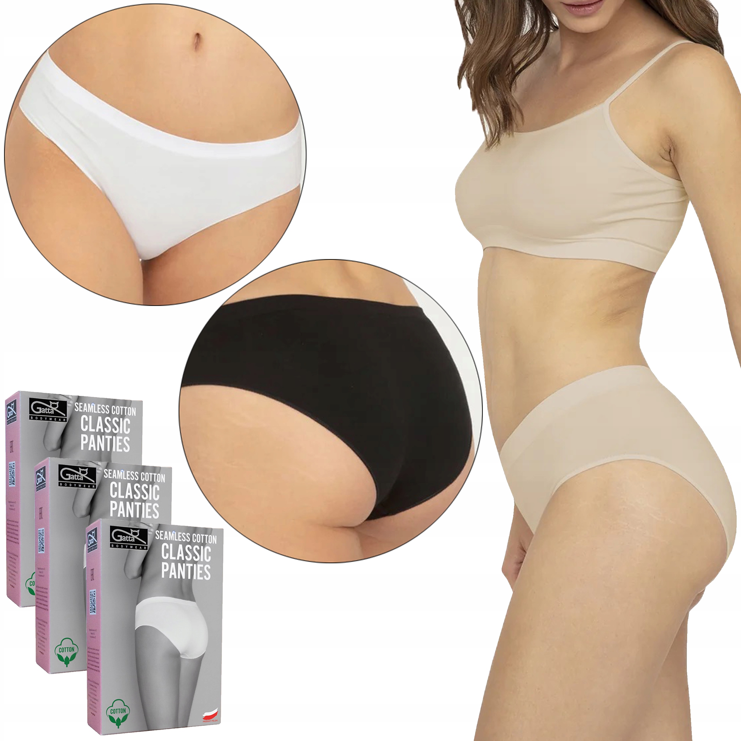 

Gatta Classic Panties majtki bezszwowe, 3-PAK, M