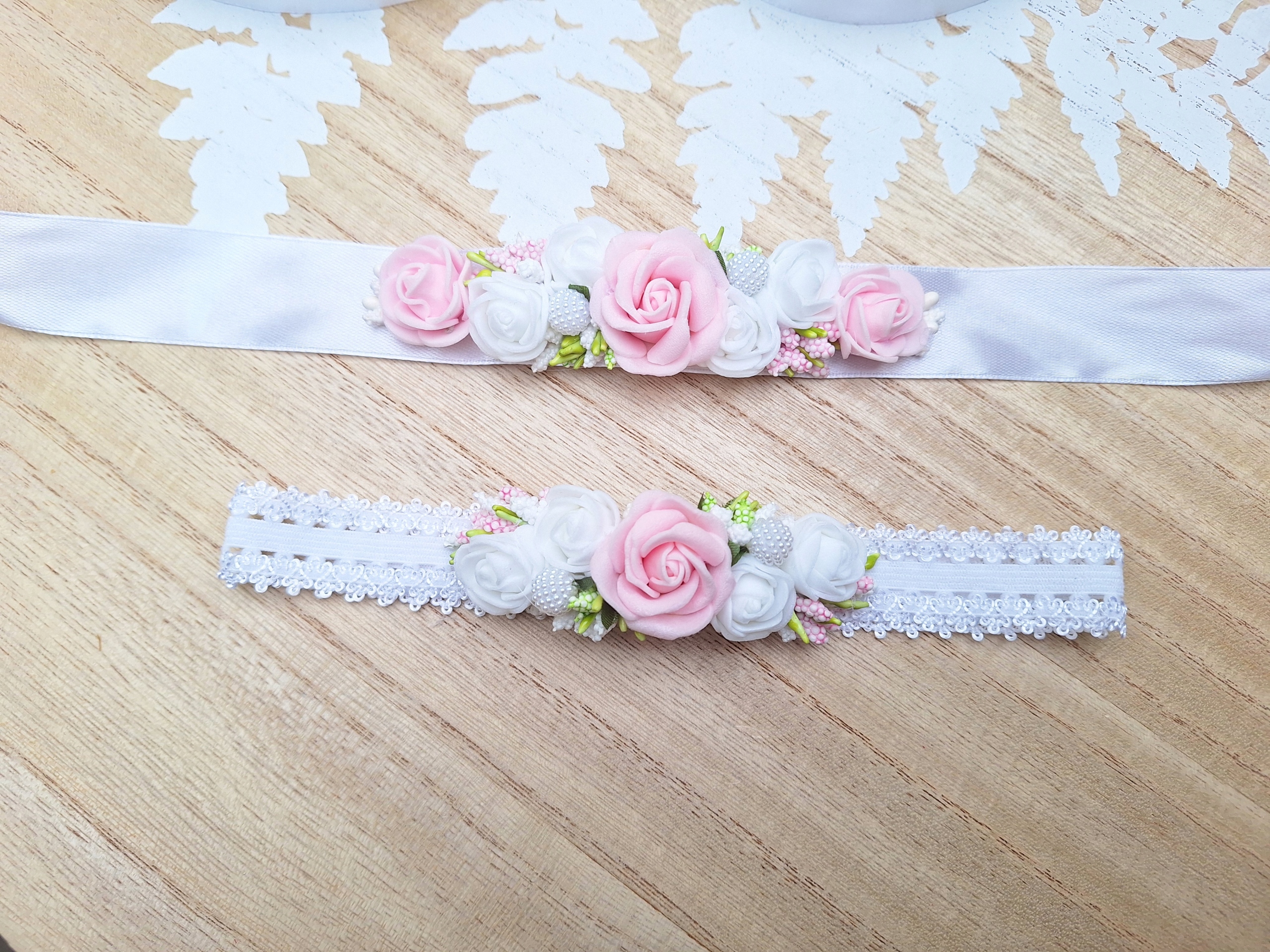 Zestaw do chrztu opaska pasek różowa na chrzest perełka elegancki Marka Inna marka