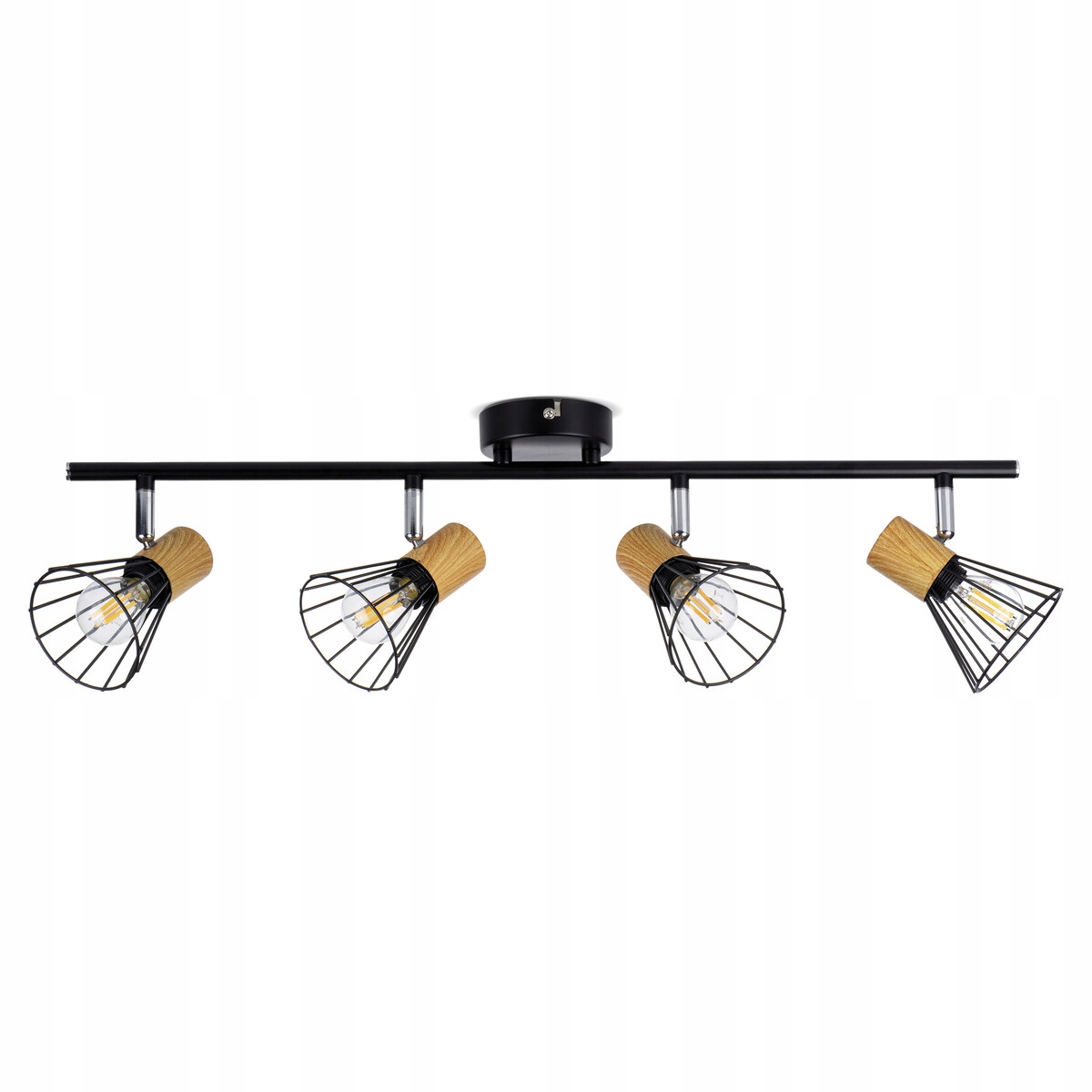 Lampa ścienna sufitowa drewniana LL Coye EL-4I E14 4x klosz spot regulacja