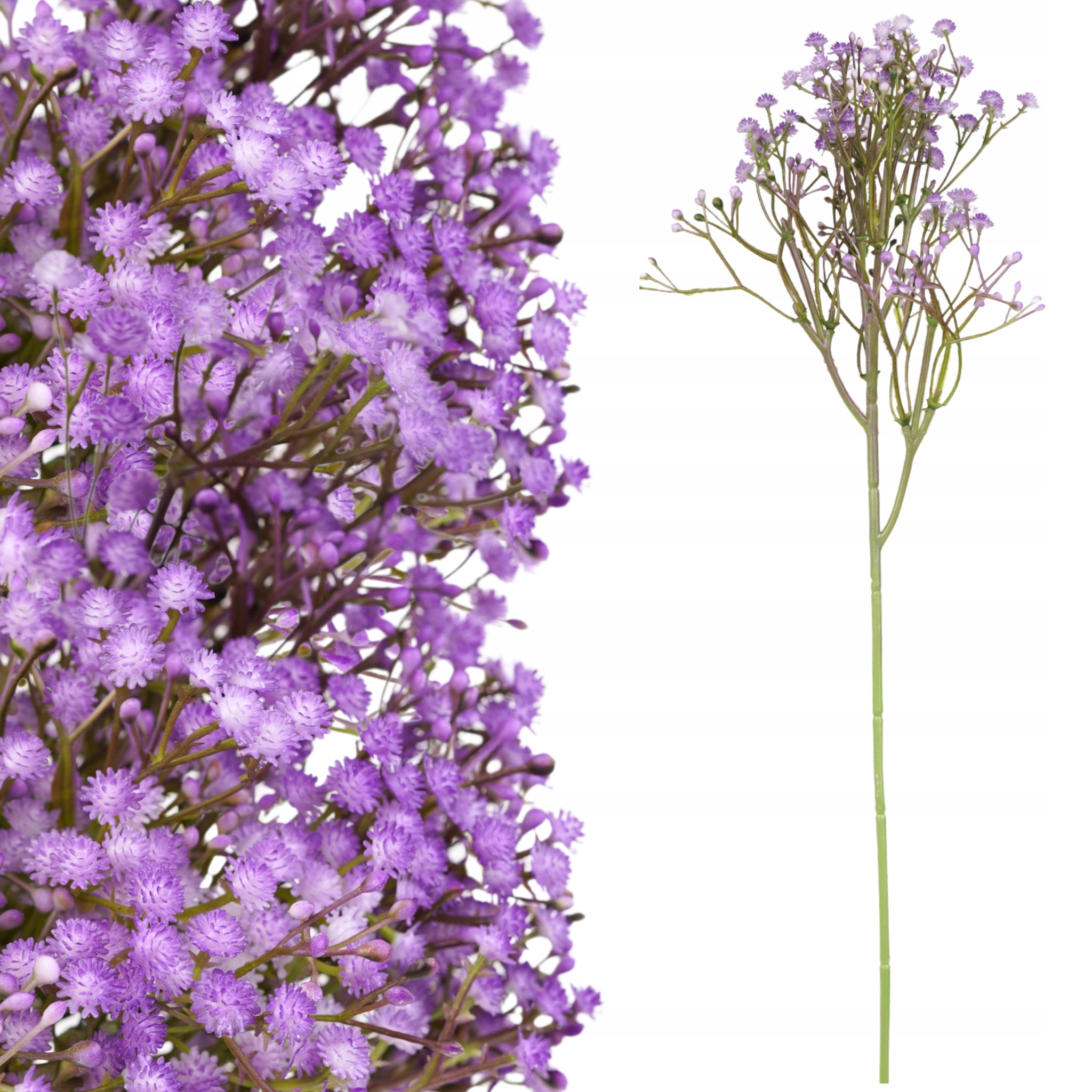 GIPSÓWKA 50cm SZTUCZNA GAŁĄZKA KWIAT BUKIET KASZKA FIOLETOWA WIECHOWATA