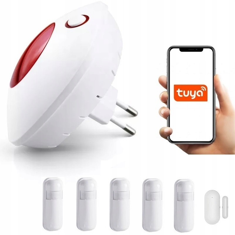 Bezdrôtová Sieťová Siréna Alarm 110DB Tuya Smart Poľský WiFi 5xPIR