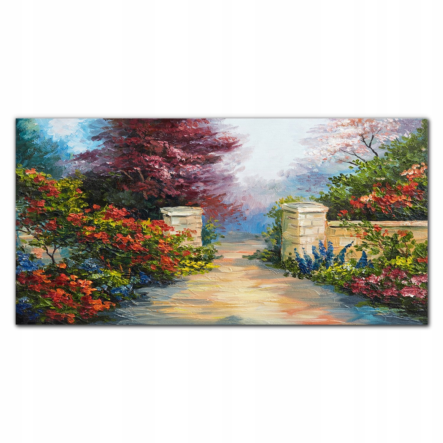 Obraz na plátně Stěna, květiny, stromy, 120 x 60 cm