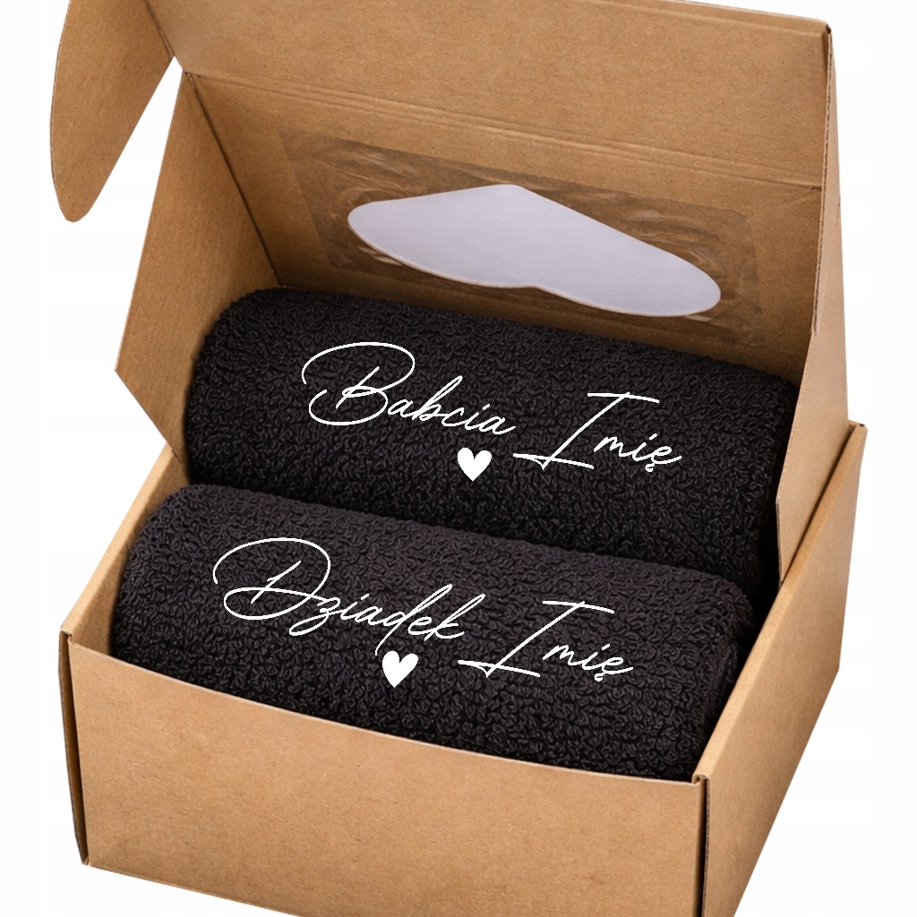 Sada ručníků 50x100 Výšivka pro prarodiče Dárek Babička & dědeček Jméno Black