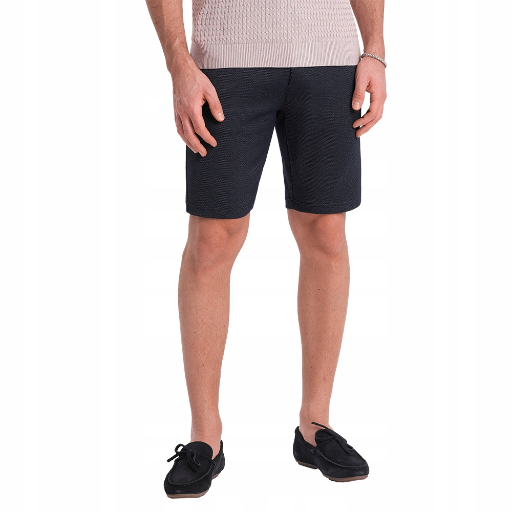 Pánské pletené šortky s chino kapsami, tmavě modré V1 OM-SRCS-0128 XXL