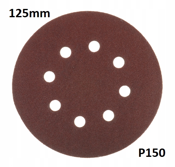

Papier Ścierny Na Rzep 125mm z 8 otw p150 (50szt.)