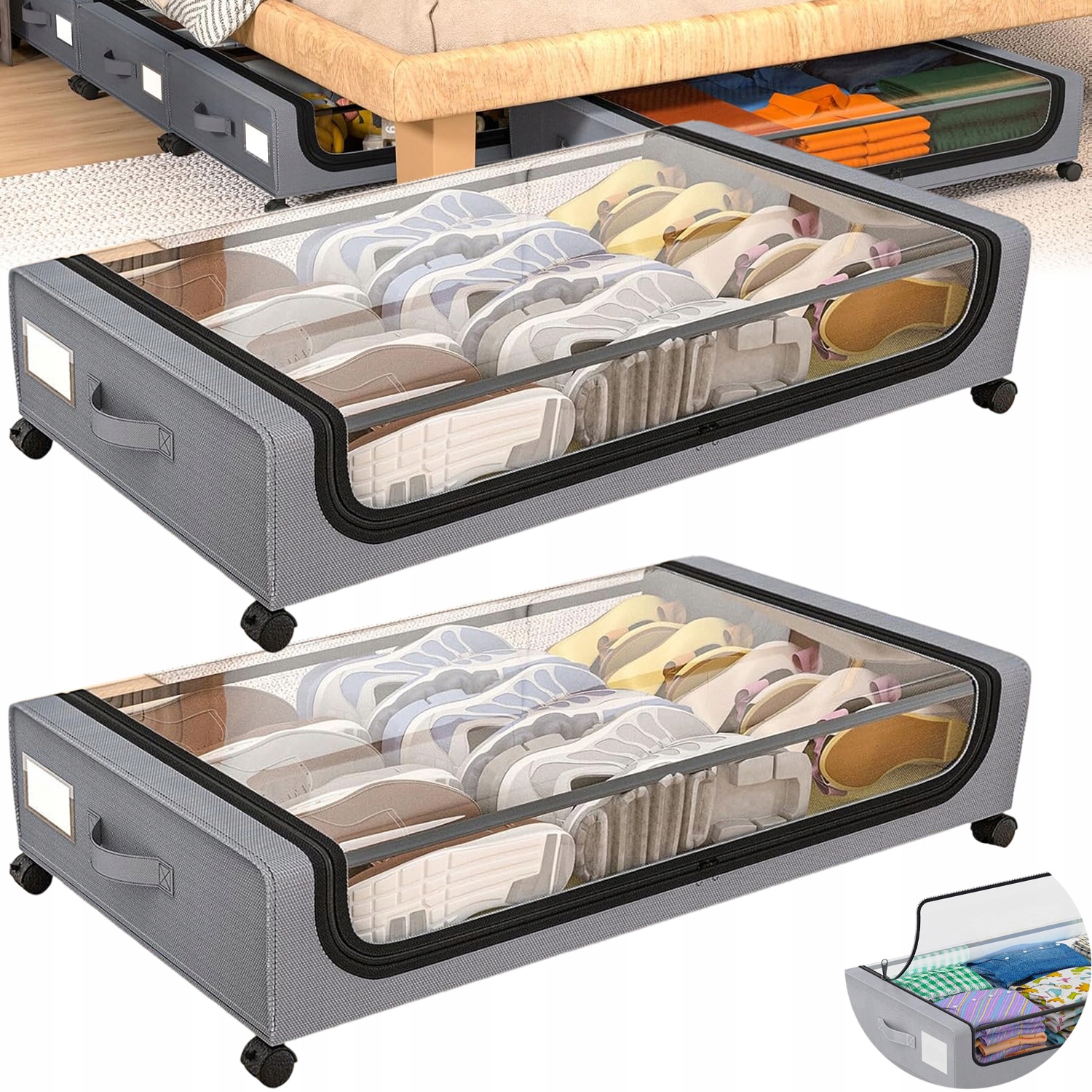 2 X Organizér Na Oblečení Zásobník Na Povlečení Přikrývka Potah Velký