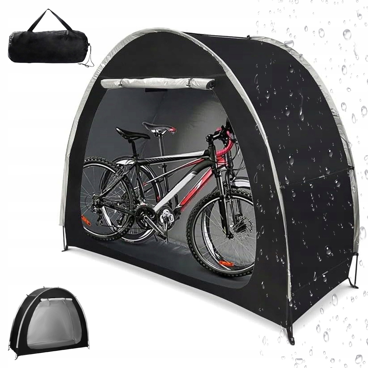 Pokrowiec rowerowy wodoodporny przenośny namiot ochronny przeciw Uv czarny