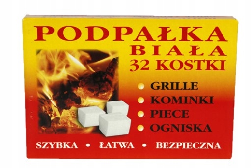 PODPAŁKA DO GRILLA ROZPAŁKA DO KOMINKA Biała 32 KOSTKI