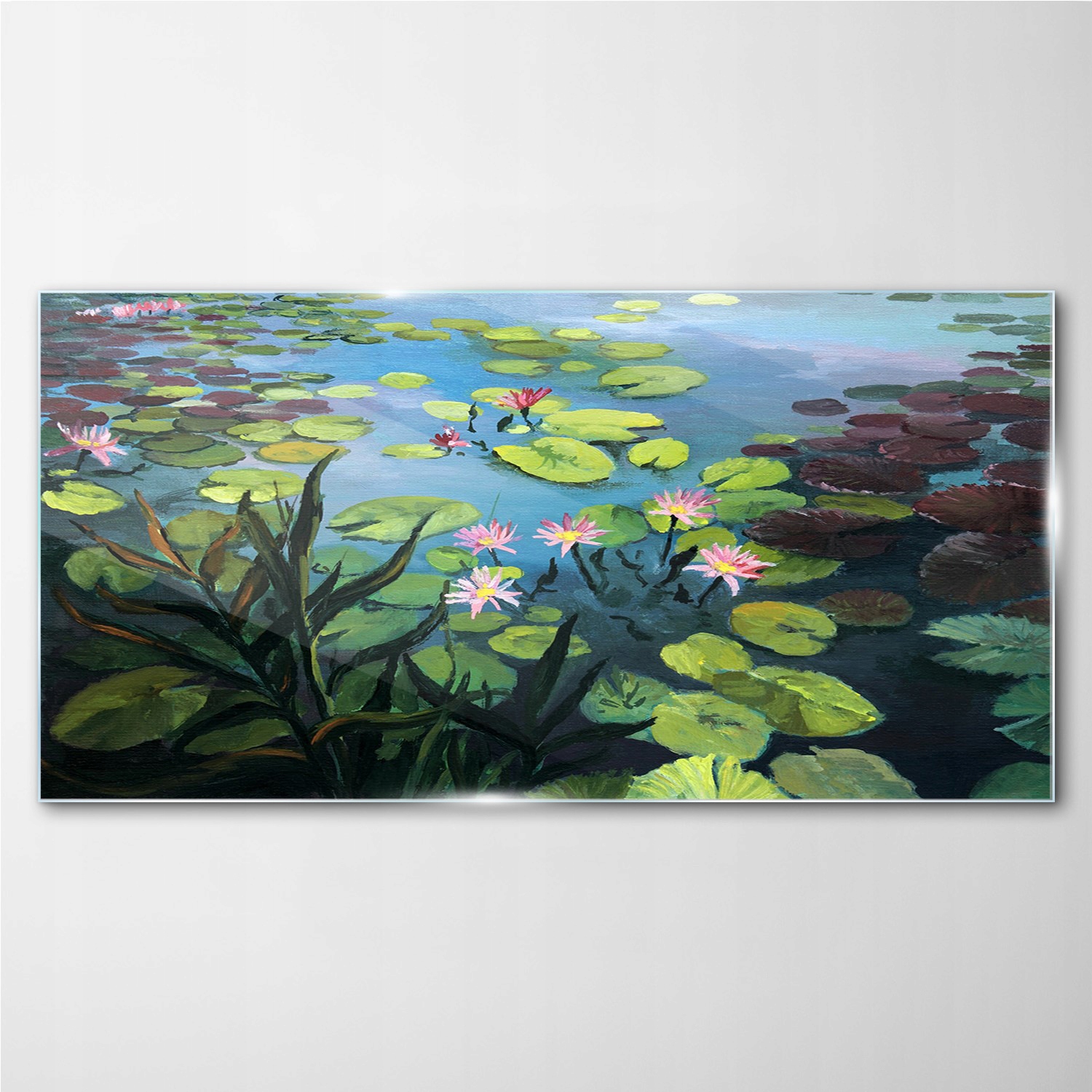 

Obraz szklany Jezioro kwiatu liście kwiaty 140x70
