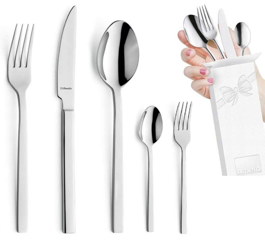 

Amefa 60 Proste Sztućce Cube 8020 Komplet 12 Osób