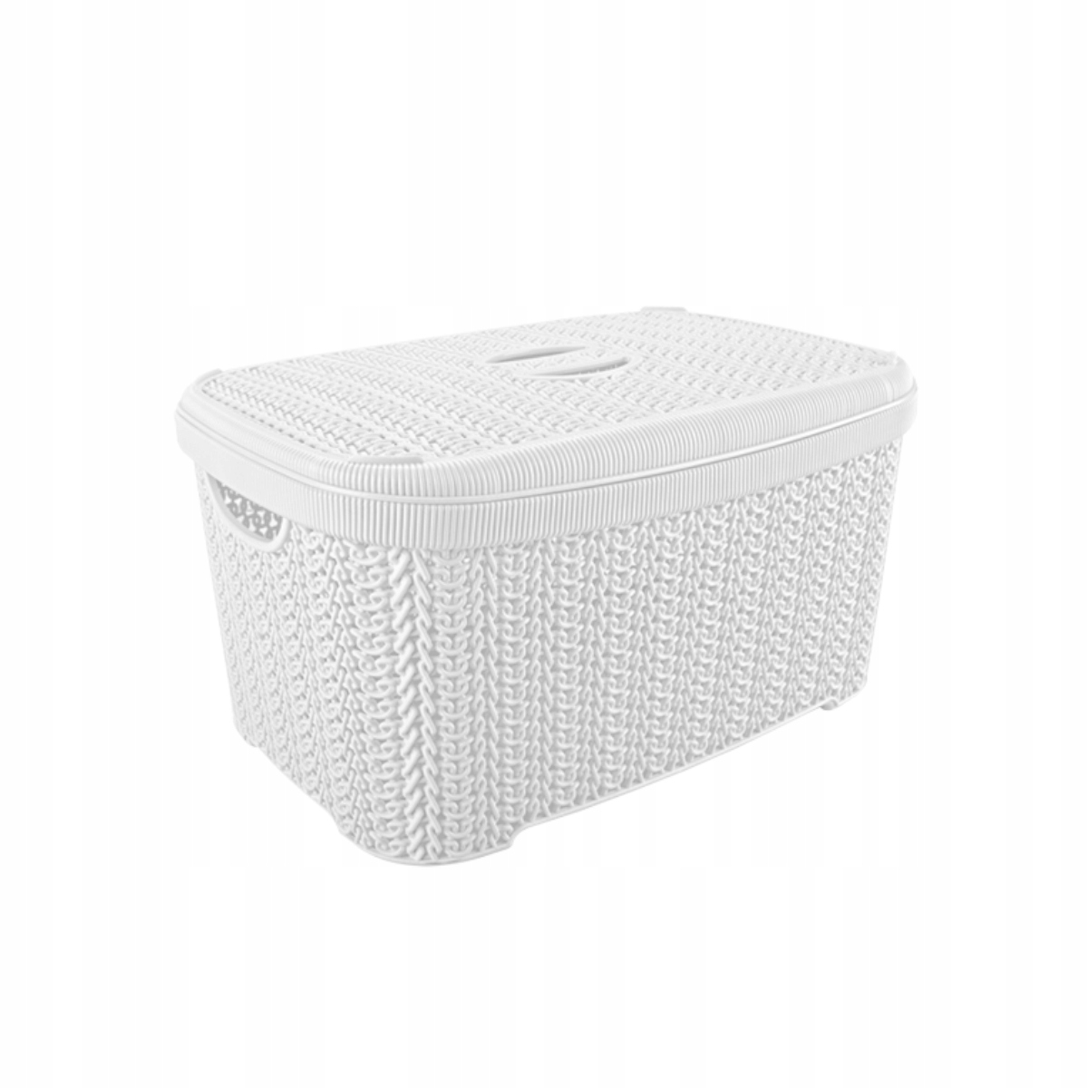 

Koszyk z pokrywą 12l Plecionka Knit Biały