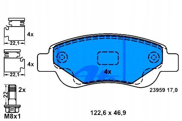 Ate Brzdové Destičky Citroen Přední C1 1,0-1,2 1,4