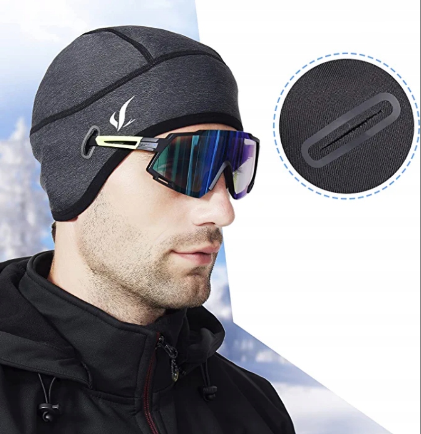 CZAPKA POD KASK ROWEROWY MOTOROWY OTWÓR NA OKULARY Typ czapka